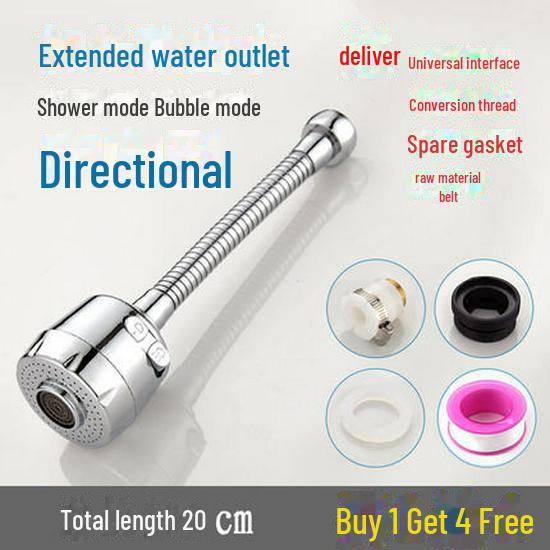 Anti-Splash Faucet Extender with Universal Aerator Shower Filter Nozzle