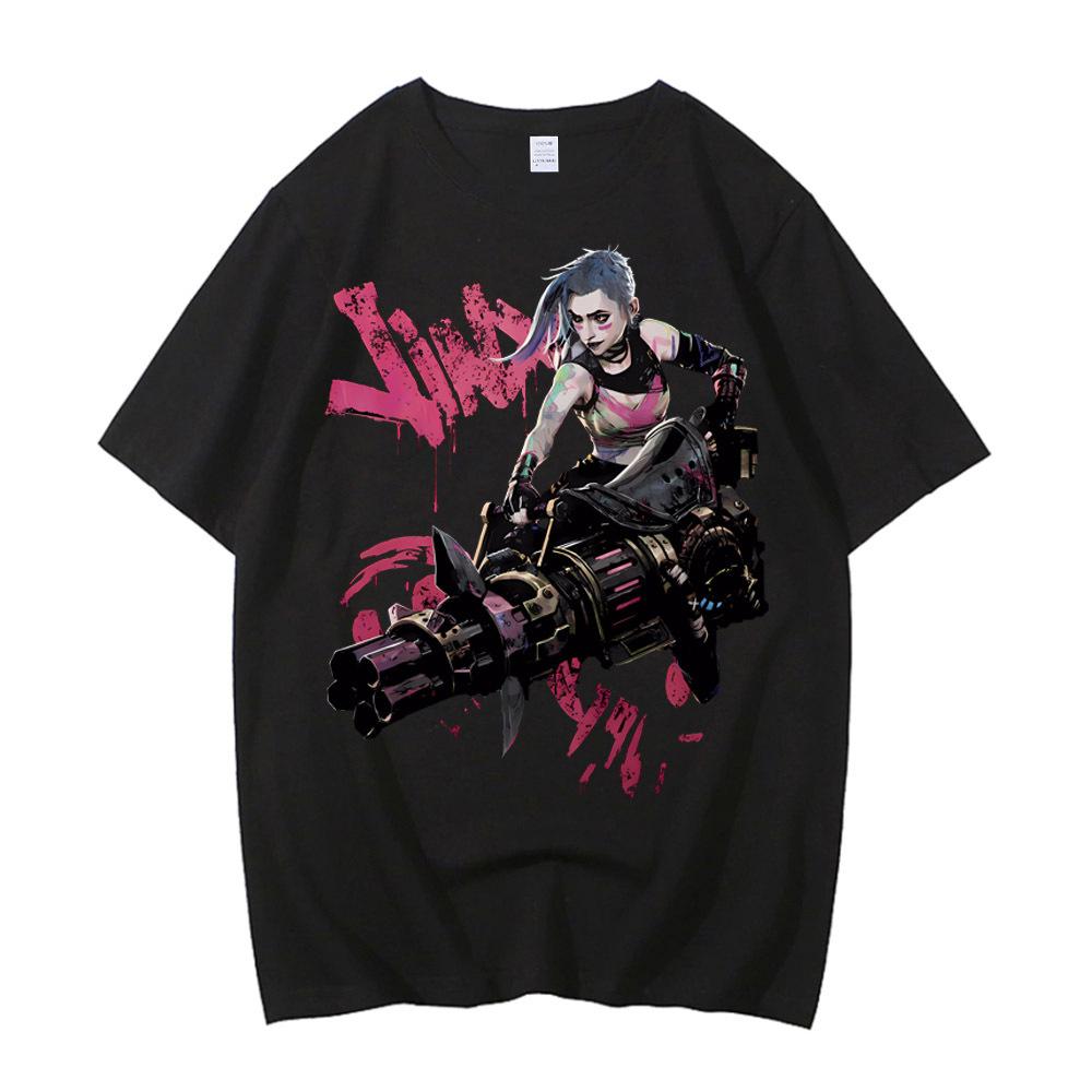 

Arcane Футболка Хлопок Высокое Качество подросток Y2k корейская одежда 80-е Цветная Графическая футболка Графическая Y2k харадзюку Поп-культура 4XL