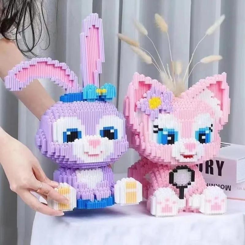 Disney Stellalou Linabell Bausteine Spielzeug Niedliches Puzzle Zusammenbaumodell Kinder Geburtstagsgeschenk Desktop-Dekor Sammlerstück