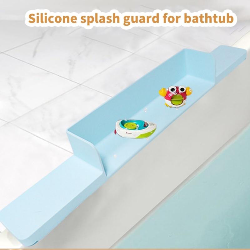 Garde-éclaboussures pour baignoire en silicone avec 7 ventouses pour le bain des enfants Barrière à eau Organiseurs de salle de bain