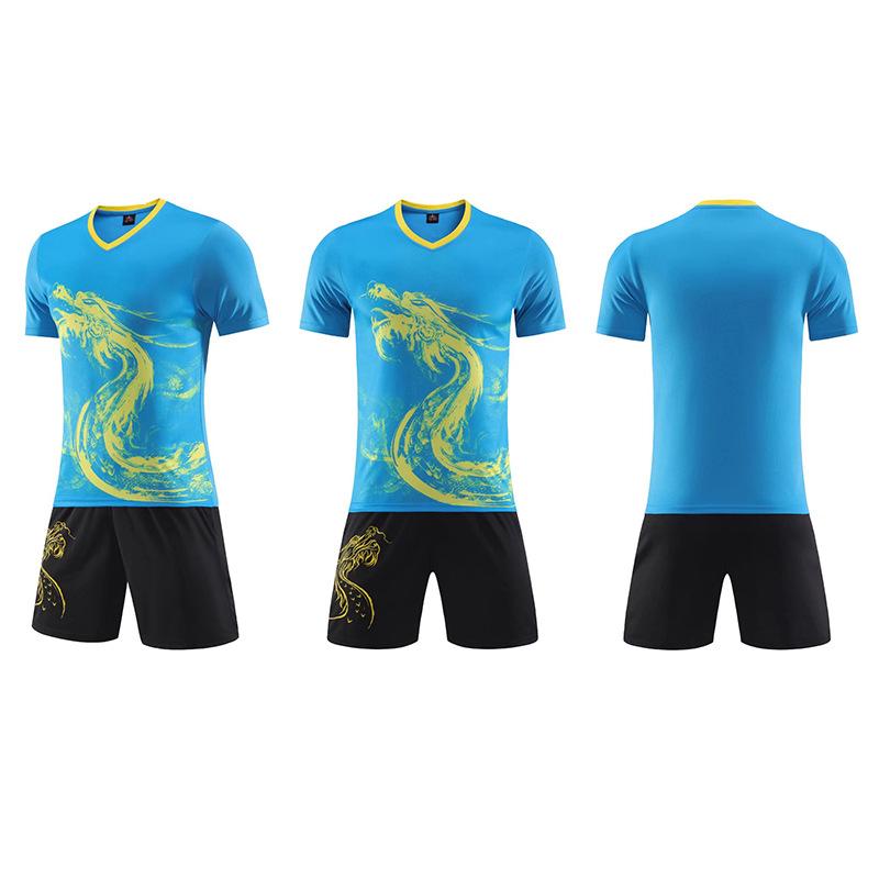 Dragon Boat Team Uniform Dragon Boat Festival Competition Training Uniform Dragon Pattern Sportswear Men's Football Uniform Set Wholesale 
