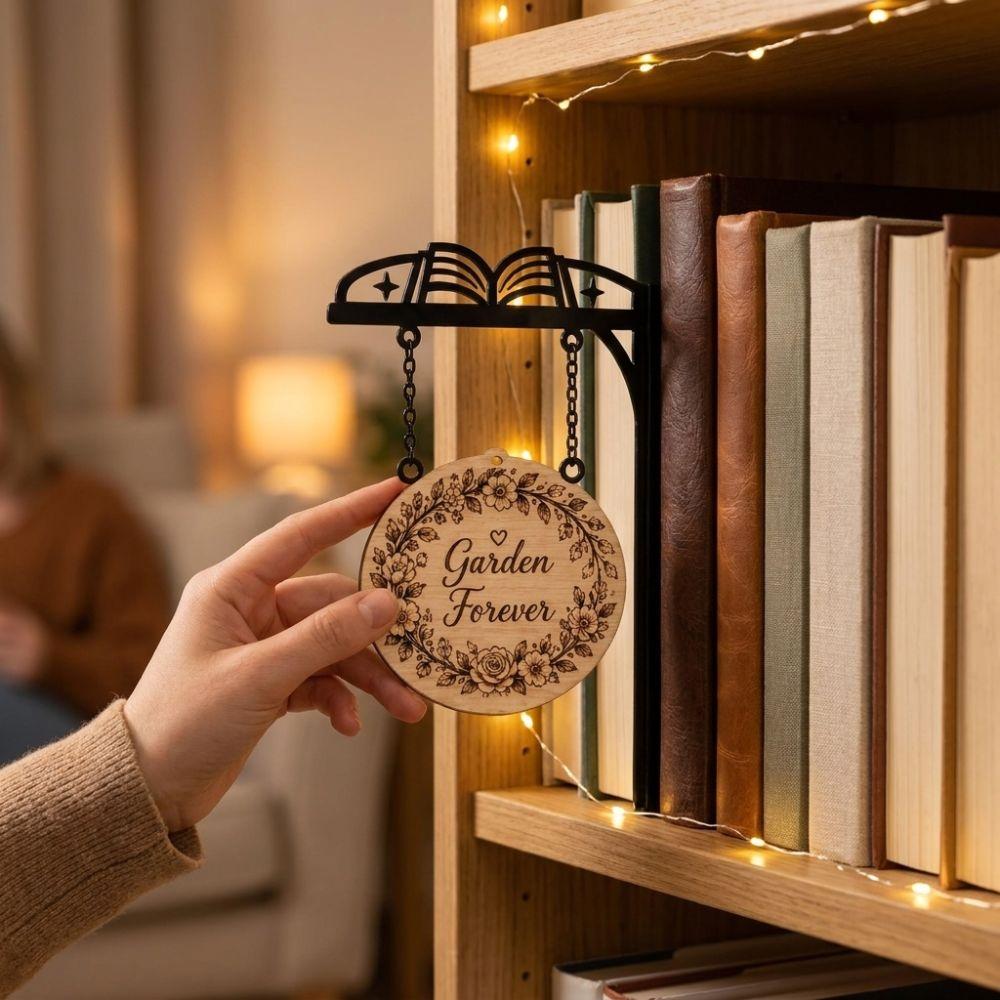 Miniature Book Shape Metal Bookshelf Sign Rustic Reading Nook DIY Tag Holder  Dorm
