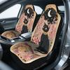 2pcs Decorative Celestial Feline Elegance Print Car Seat Covers | Universal Fit For SUV Sedan Truck, Stylish Washable Polyester