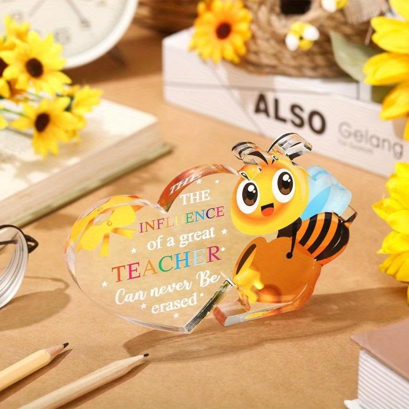 Teacher Appreciation Gifts (Women): Acrylic Desk Decor/Paperweight – Thank You/Graduation/Retirement Gift.