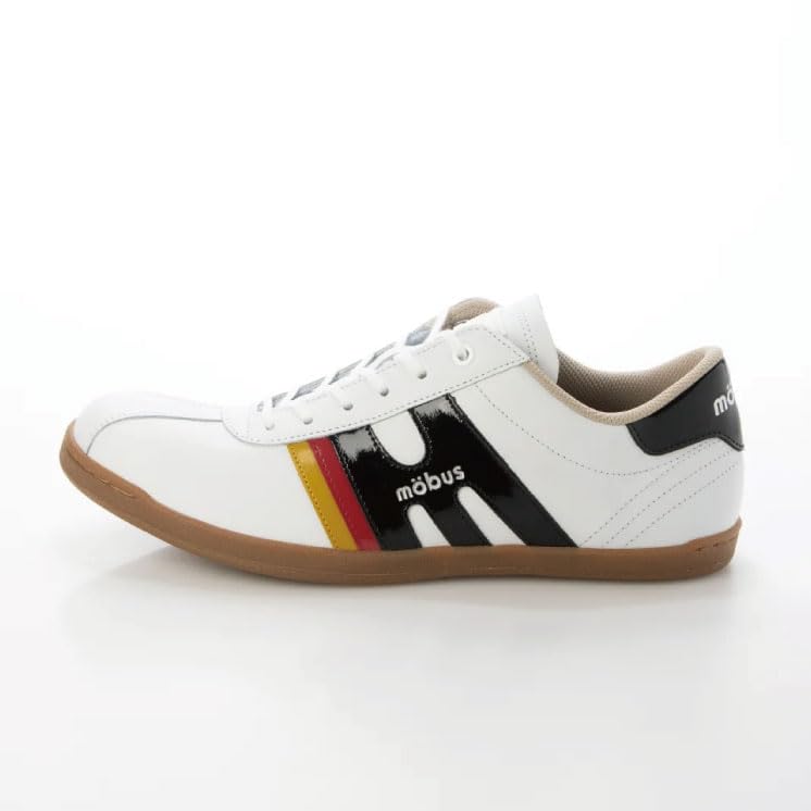 Maubus Men's MUNDEN Leather Casual Walking Shoes (S.WHT/BLK ENAMEL, Japanese Shoe Sizes, Adult, 27.0 cm)