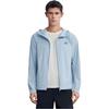 FILA Explore Classic Minimalist Casual Sports Outdoor Versatile Hooded Woven Jacket Men jackets Cyan-Gray-Blue A11M627708FBU
