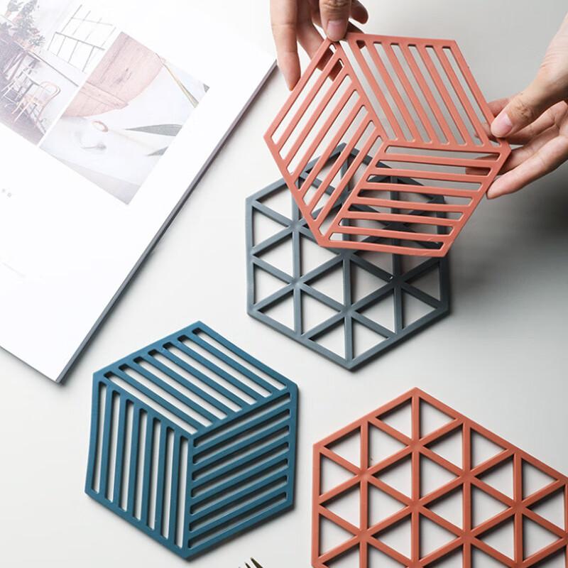 Heat-Resistant Table Mats, Set of 3, Silicone Placemats, Bowl Coasters, Cup Coasters, Anti-Scalding, Non-Slip, High Temperature Resistant Table Mats