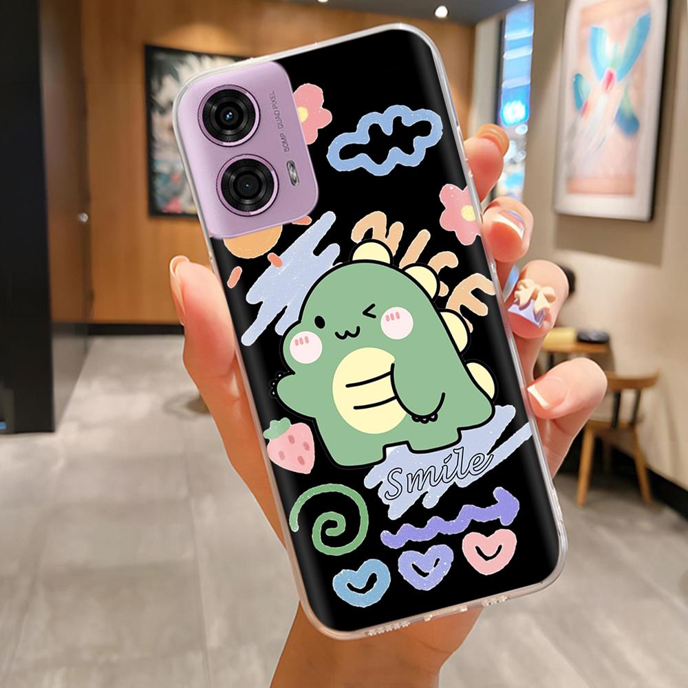 For Moto G24 Phone Case Lovely Panda Patterns Soft TPU Clear Silicone Bumper For Motorola G04 MotoG24 Cover Fundas For Moto E14