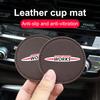 Leather  Water Cup Mat Car Accessories Silent Coaster For BMW Mini Works Cooper R50 R53 R55 R56 R60 R61 F54 F55 F56 F60 Clubman