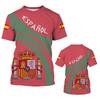 Vintage Spain Graphic T Shirt For Men Spanish Flag 3D Print T-Shirts Oversized Short Sleeve Tops Streetwear Round Neck Tees