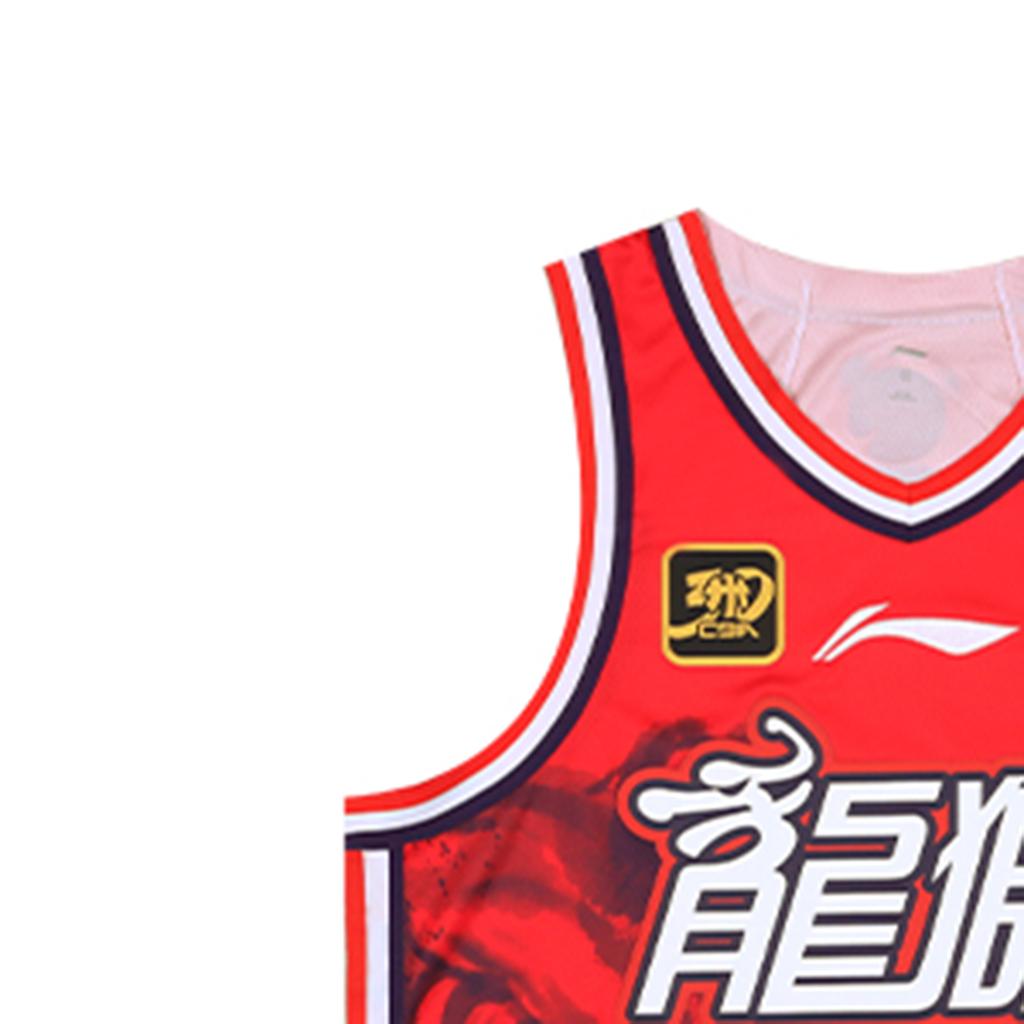 Li Ning CBA Series 24-25 Season Dragon Lion Fan Version Pullover V-Neck Printed Logo Comfortable Cool Quick-Dry Basketball Sports Jersey AAYU517-1