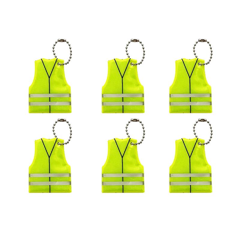10Pcs Safety Reflective Pendants Safety Clothing Modeling Reflective Keychain Portable Backpack Decoration Accessories Gifts