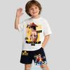 Children's Polyester Short-sleeved Shorts Set with "One Piece" Cartoon Print Boy's Sports Shirt for Summer T-shirt Set of 2 Pieces