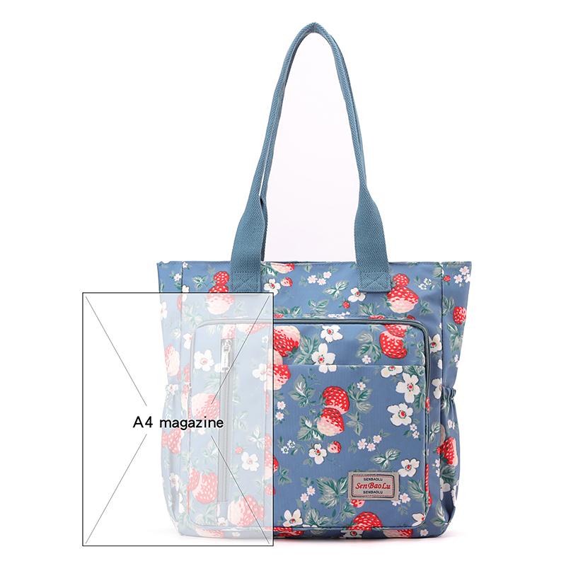 Women's Lightweight Tote Bag Nylon Printed Shoulder Bag Mother Bag