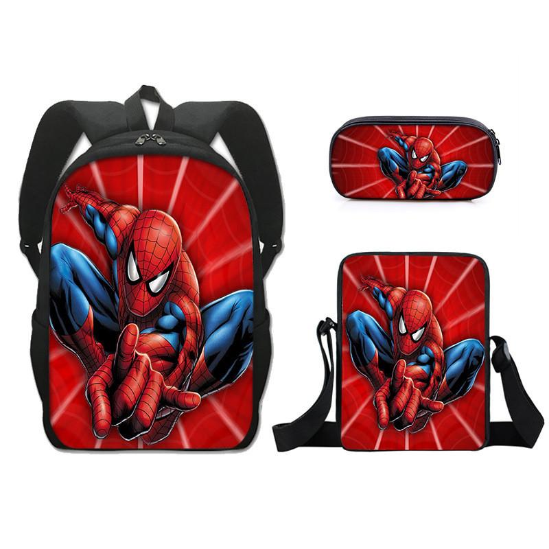 Spider Man Backpack Set With Lightweight Durable Material For School Students And Commuters
