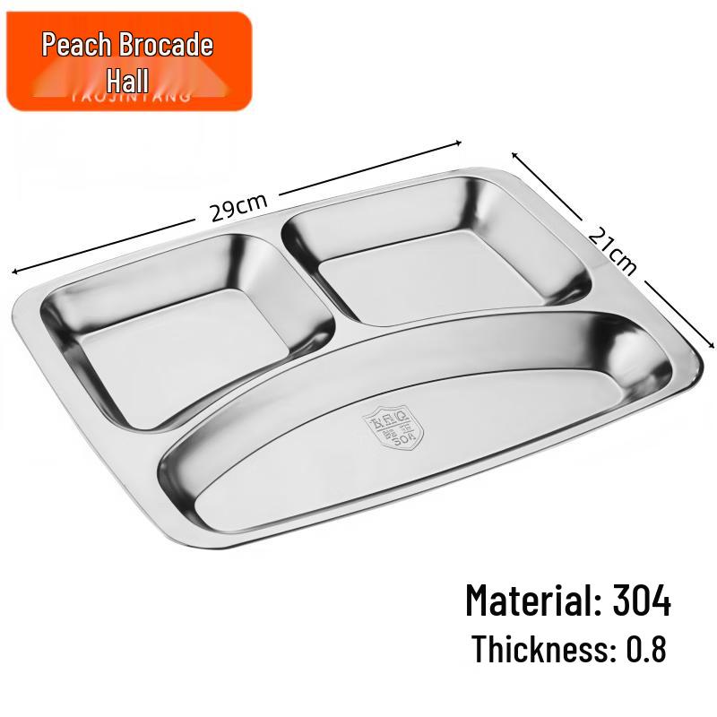 Stainless Steel Rectangular Divided Dinner Plate