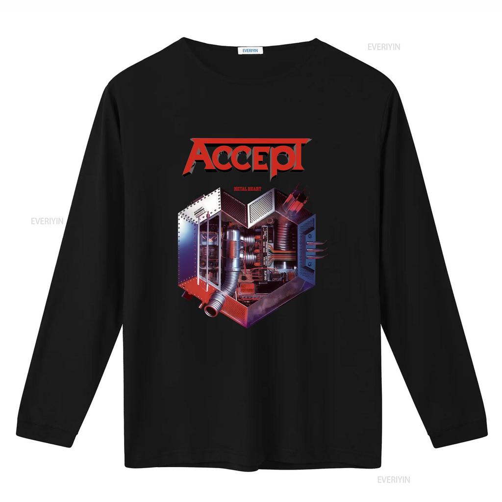 ACCEPT METAL HEART Album Design T Shirt Sizes S 5XL MR319 Band Merch Music Lover  Vintage Washed Versatile Casual Soft Fashion