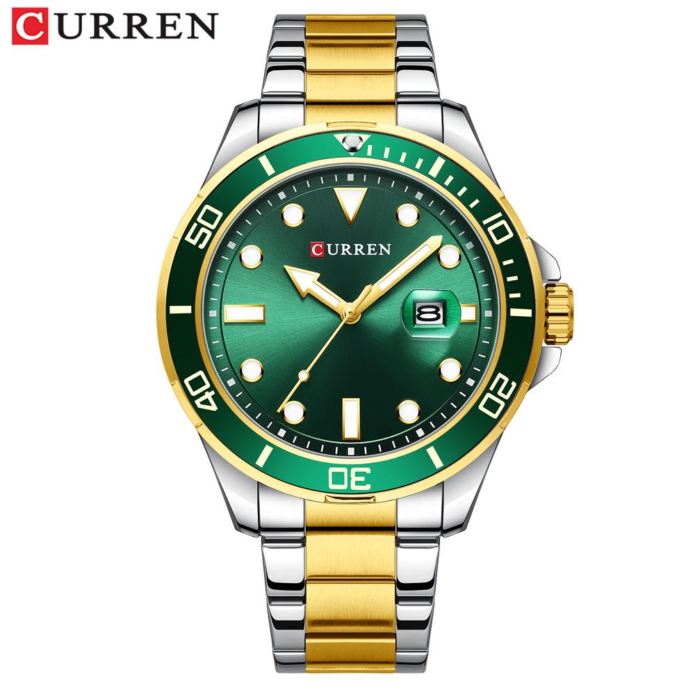CURREN 8388 Men's Large Dial Calendar Waterproof Business Steel Band Watch