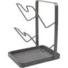 1 Grey Lid Storage Rack, Kitchen Lid Rack, Spatula Rack for Kitchen Countertop YQ