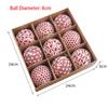 9Pcs/Box DIY Crafts Xmas Tree Ornament Party Supplies Plastic Painted Ball Xmas Tree Hanging Lace Creative Xmas Tree Charm Gift