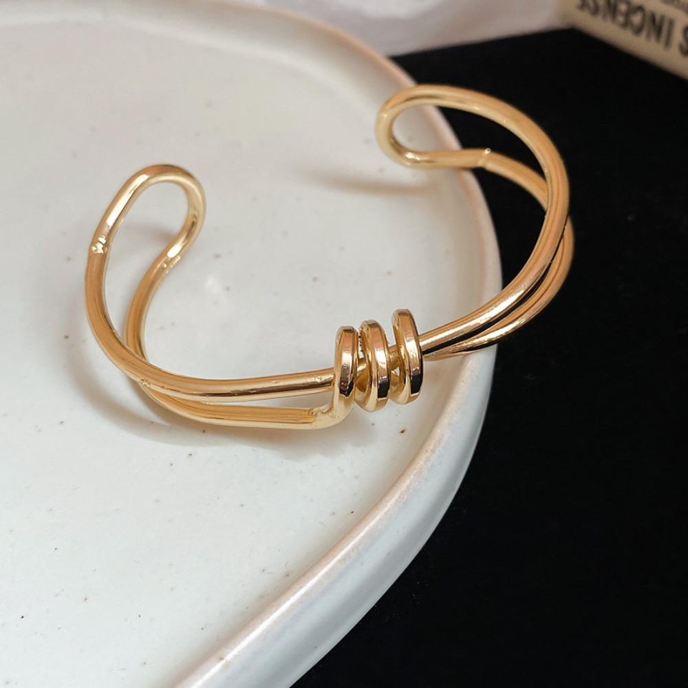 Twisted Multi-layer Cuff Bangles Iron Exaggerated Bracelet Unique Wide Open Bangle  Decoration