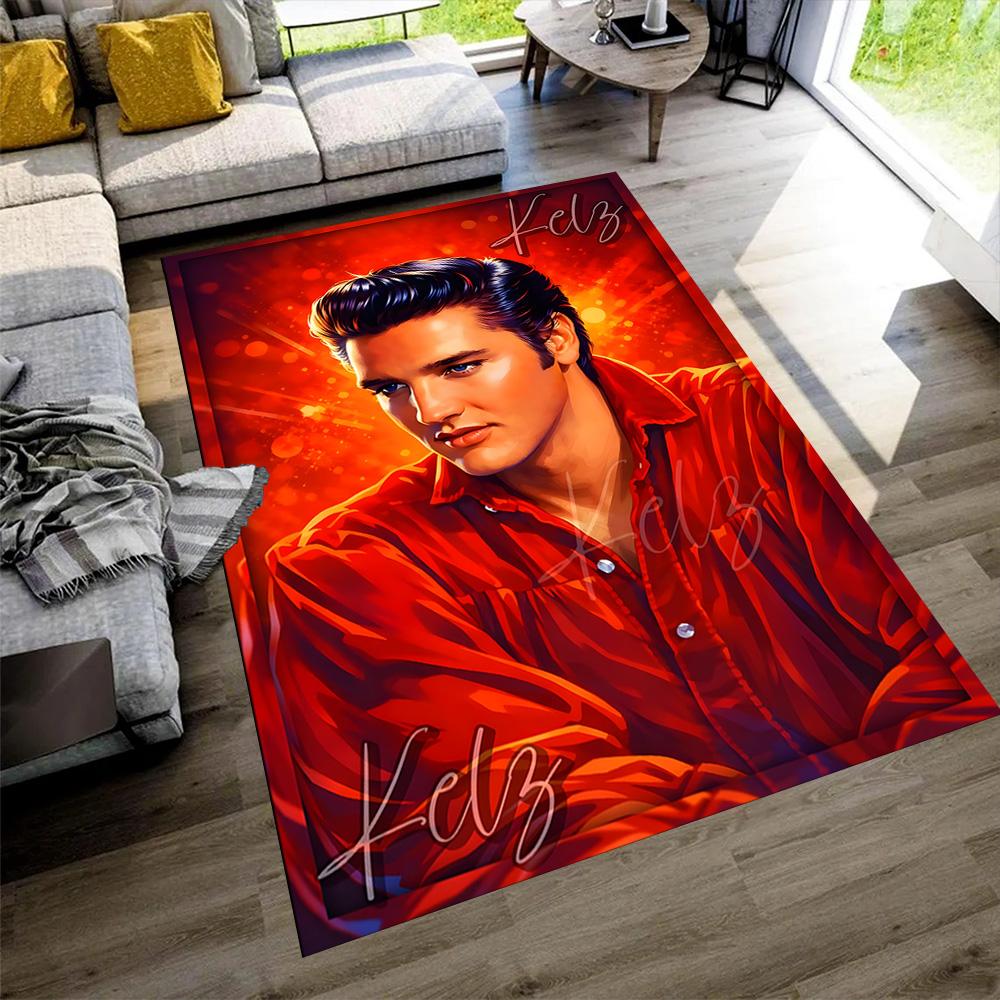 Elvis Presley Area Rug Perfect for Living Rooms Playrooms Bedrooms Outdoor Anti-slip Rug Decorate Offices Spiritual Gift