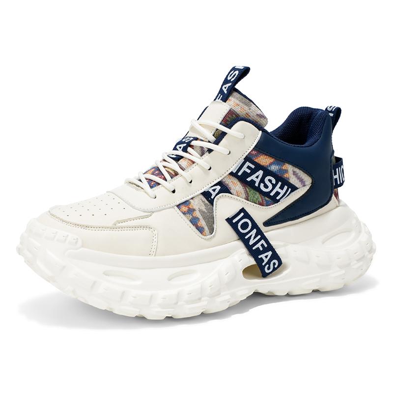 Fastion Chunky Sports Shoes Men Breathable Retro Sneakers Plus Size 39-45 Casual Walking Shoes Thick Sole Height-increasing