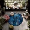 Two-Animal Wall Decor,Round Area Rug,Carpet Rug for Living Room Bedroom Sofa Playroom Decor,Non-slip Floor Mat