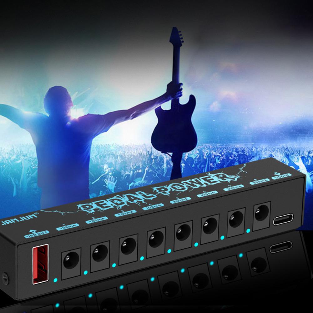 Guitar Effect Pedal Power Supply 8 Isolated DC Output Lower Noise Pedal Power Supply Short Circuit Overcurrent Protection