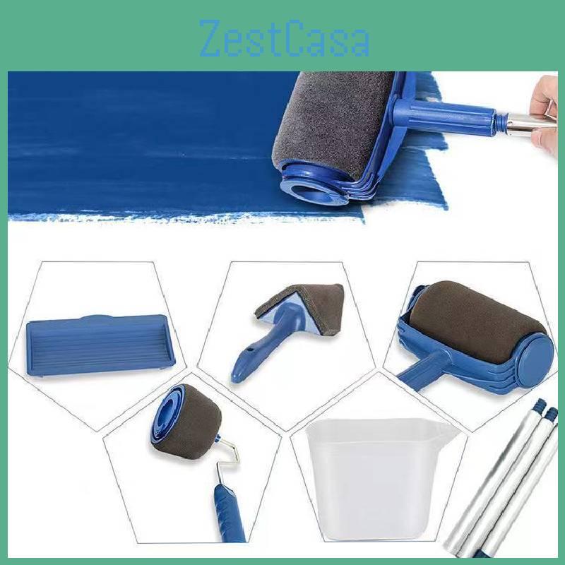 Durable 200mm Sponge Paint Roller Brush Set For Smooth Coating With Sturdy Extendable Pole