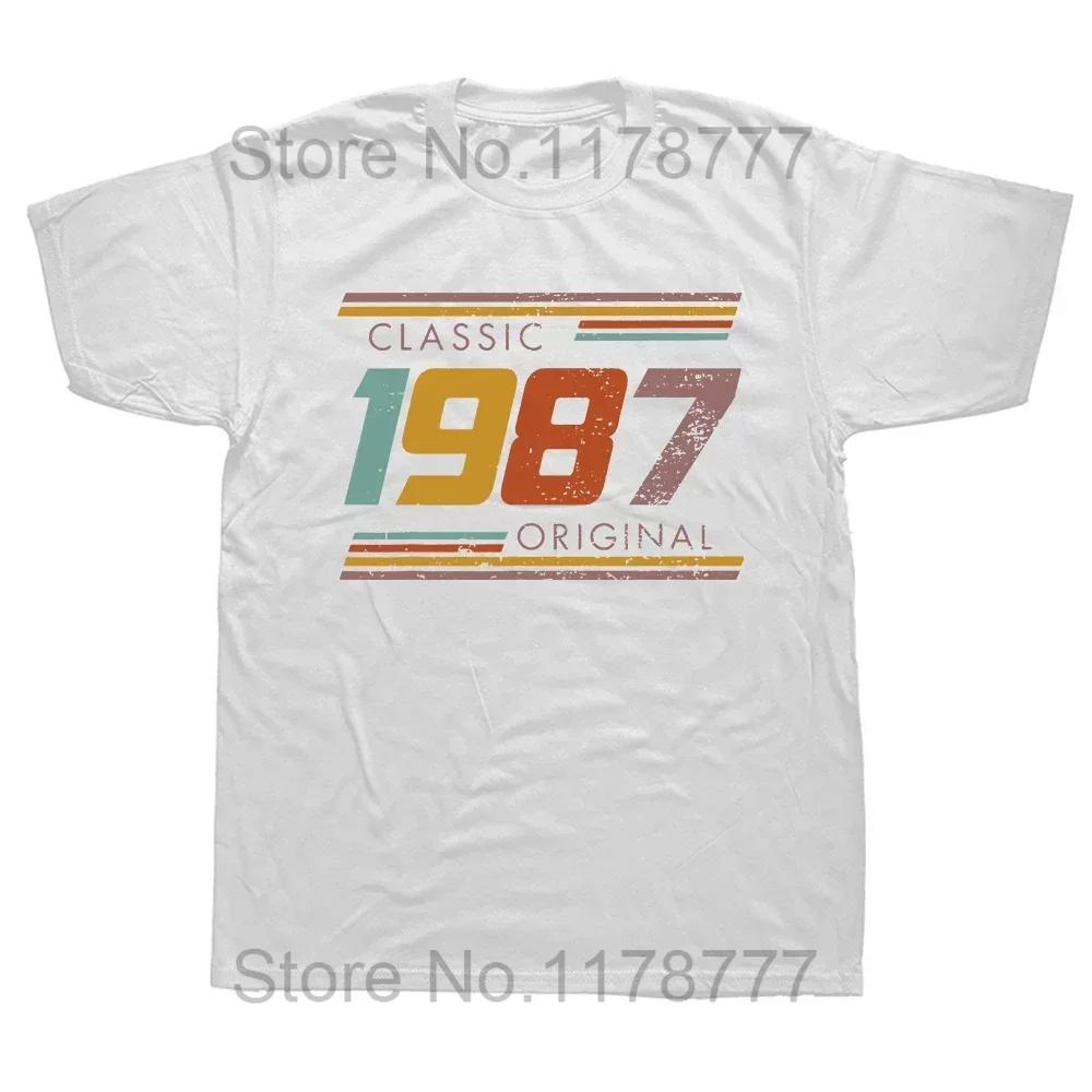Lustige Legende Geboren 1987 37. Geburtstagsgeschenke 37 Jahre alt T-Shirt Tops Rundhals Kurzarm Mode T-Shirt Lässig Basic T-Shirts