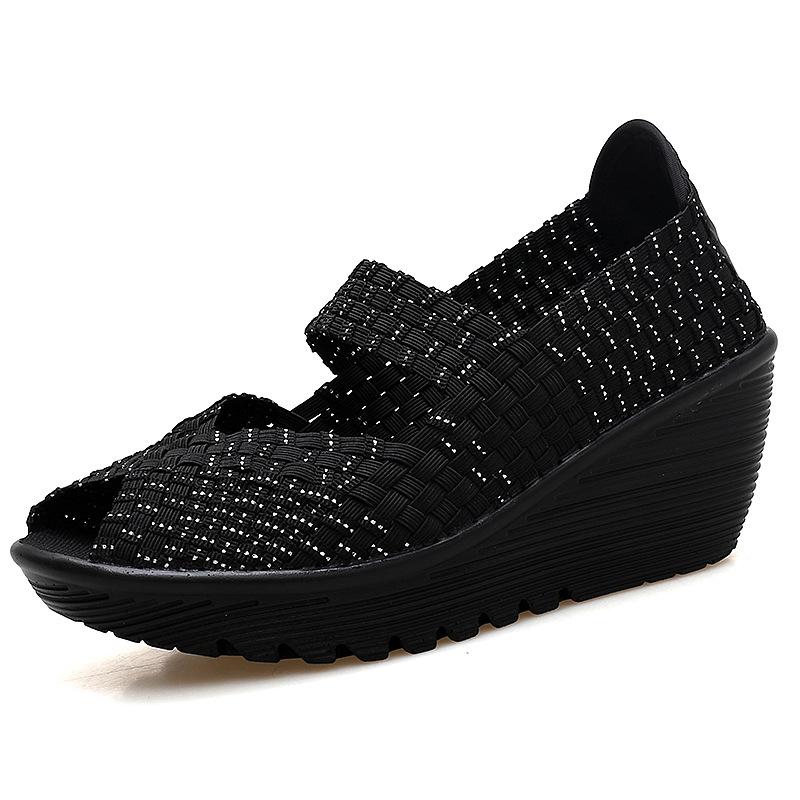 2022 Women's Hand-Woven Slip-On Shoes: Casual, Breathable, Fashionable & Height-Increasing