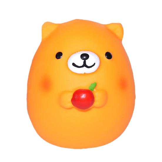 Squeaky Animal Dog Toy Latex Chick Pig Frog Bear Dog Chew Toy Teeth Cleaning Toy for Small Medium Dogs Fetch Training оранжевый