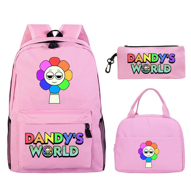 New Dandy's World Game Merchandise Cartoon Printing Student Schoolbag Foreign Trade Pencil Bag Meal Bag Set