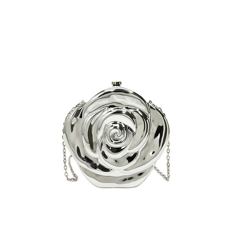 Acrylic Box Handbag Women With Floral Design Minimalist Evening Clutch Small Hard Shell Purse