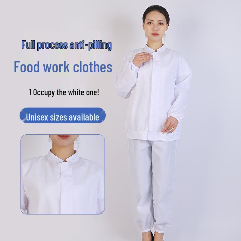 Unisex White Workwear Set for Catering, Food Industry, and Bio-Pharmaceuticals