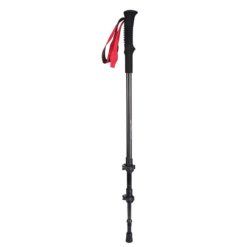 Professional Carbon Fiber Lightweight Foldable Hiking Poles, Telescopic Three-Section with Quick Lock