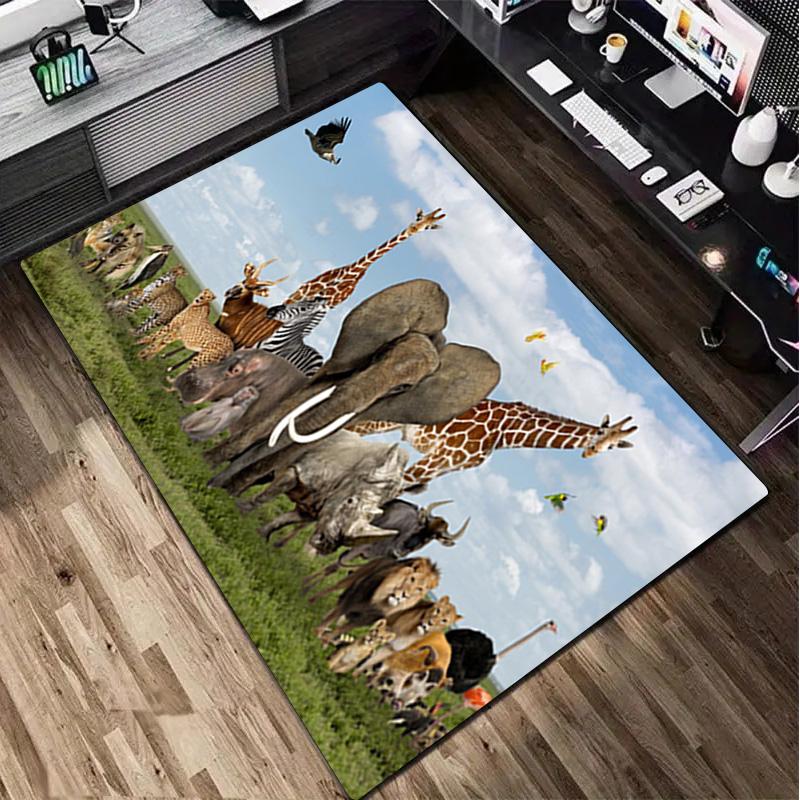 1Pc Animal World Print Rug - home decoration Carpet For Living Room Bedroom Flooring Computer Chair Area Rug