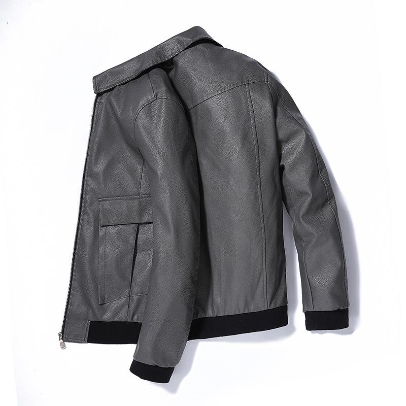 Casual Men's Leather Jacket Large Size Men's Autumn and Winter Motorcycle Leather Jacket Fashion Jacket Men's American