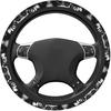 Black and White Sunflowers Print 15 Inch Universal Steering Wheel Cover,Car Accessories,for Cars,Suvs,and Trucks
