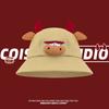 Cute cartoon calf bucket hat student funny versatile basin hat sunshade sunscreen couple travel movie tide