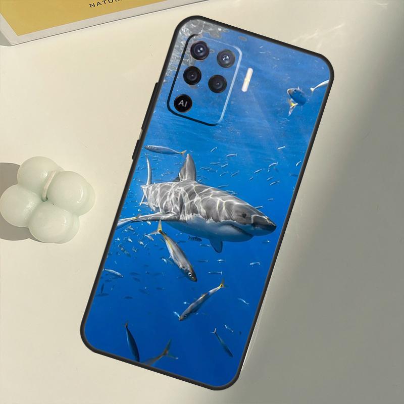 Ferocious Shark Animal Case For OPPO A15 A74 A54 A94 A52 A72 A31 A53 A53S A5 A9 2020 A3S A5S A83 A91 A93 Cover