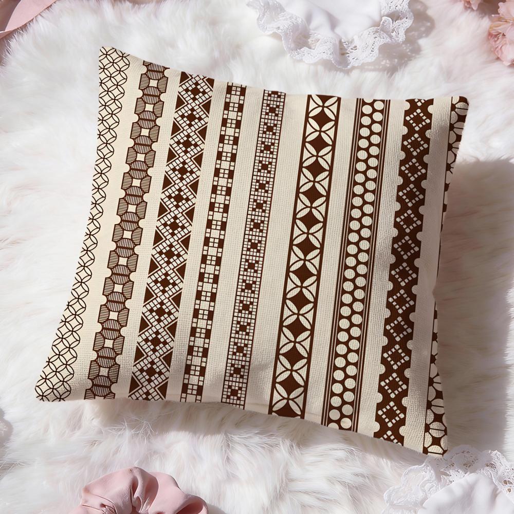 Artistic Border Cushion Cover Premium Comfort Reversible Pillow Cove Two In One Design for Any Room  Car Interior