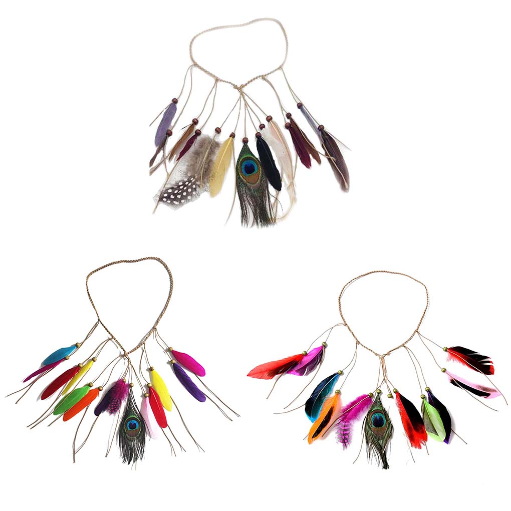 Indian Headband Bohemian Hairband Festival Headdress Boho Halloween Hair Hoop Cosplay Headpiece