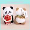 Panda Blomma Gosedjur Hänge Med Kort Plyschmaterial För Väskdekoration