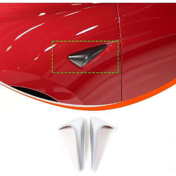 Turn Signal Side Camera Protection Cover Compatible with Tesla Model 3 Y 2024 HW4.0, Side Air Flow Camera Vent Cover Decor Trim Decoration серебряный