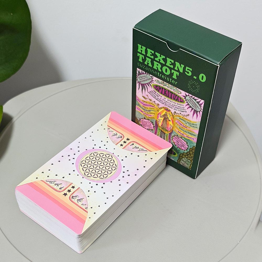 HEXEN 5.0 Tarot Deck, 78 Pcs Tarot Cards Based on Alchemical Art, Tech-Spirituality & Climate Crisis 12*7cm Double-embossed