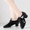 Mid Heel Modern Dance Shoes Leather Mesh Jazz Dance Shoes for Boys and Women Adult Latin Modern Dance Salsa Dance Party Dance Heeled 3.5CM