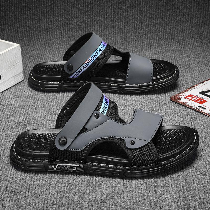 

Модные мужские тапочки, мягкие домашние тапочки, мужские нескользящие летние пляжные сандалии для мужчин, шлепанцы, мужская обувь, большой размер 44 44 серый