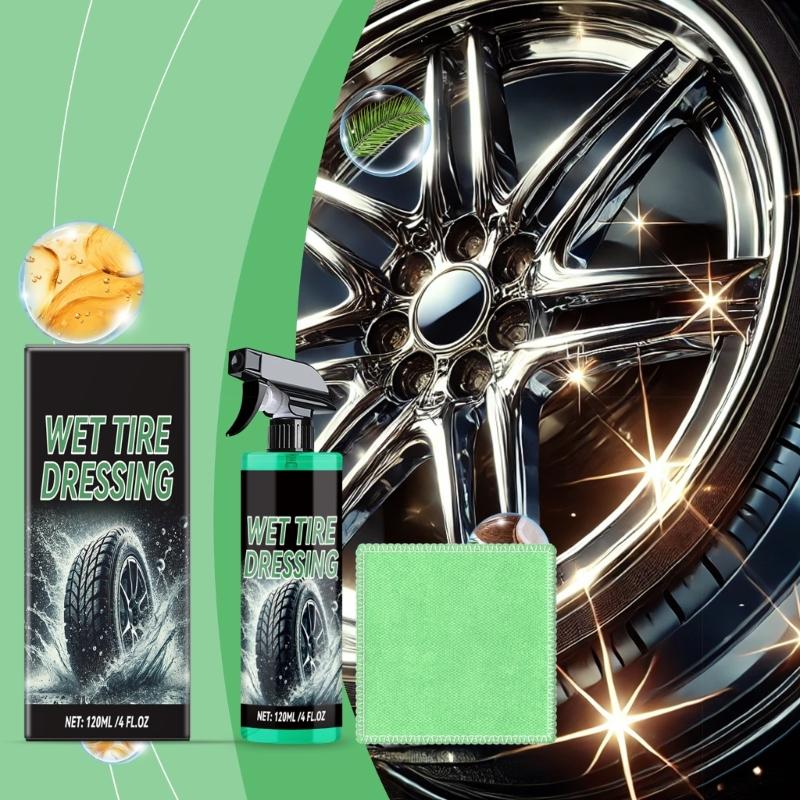 High Performances Tire Shine Sprays Quick Drying Tire Polish Enhancer Tire Restorer Sprays with Cloth Suitable for Vehicle